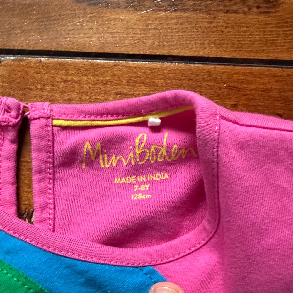Mini Boden tulle Pink and Rainbow Kids Dress, size 7/8 - Picture 2 of 5